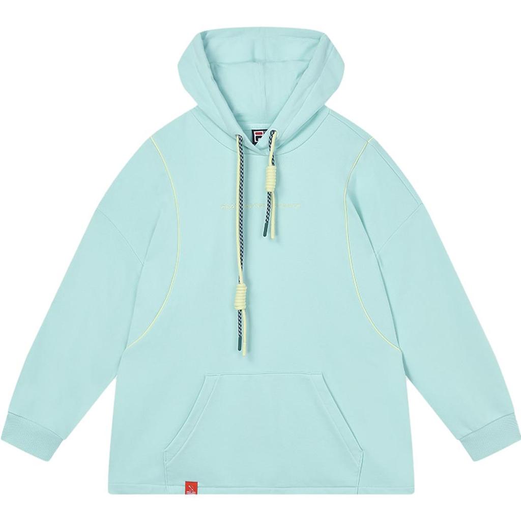 Fila X Magic Stick Hooded Casual Loose Knit Sweatshirt Women Sweatshirt Aqua-Green F11W339202F-TQ
