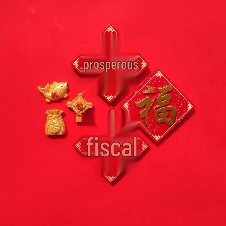 3D Chinese New Year Cat Magnet - Festive Spring Festival Refrigerator Sticker