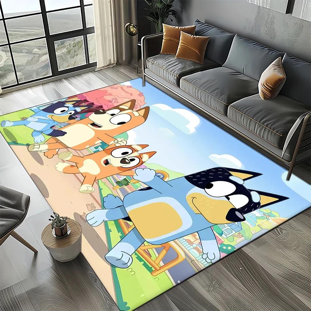 2025 New Style Bluey Family Cartoon Dog Carpet Rug for Living Room Bedroom Home Sofa Decoration,Kids Play Non-slip Floor Mat