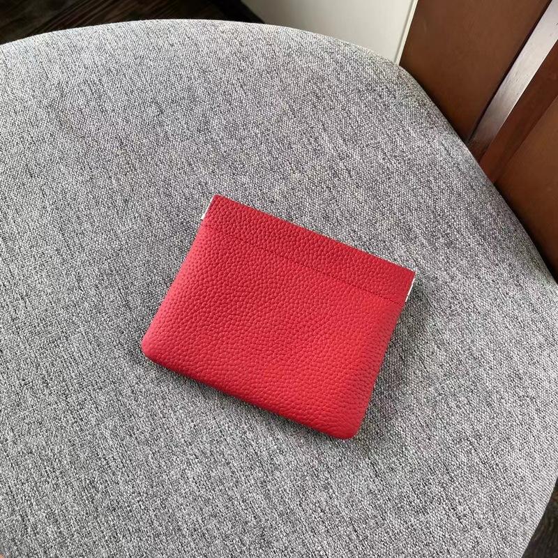 Neue Leder Geldbörse, erste Schicht Rindsleder Litschi-Muster Federklemme, kurzes Münzfach, lange Hand Kosmetiktasche