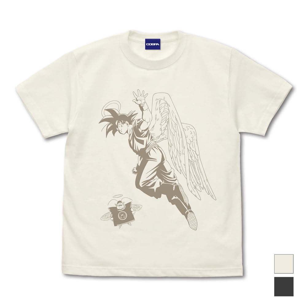 COSPA Dragon Ball Z Son Goku and King Kai Vanilla Size L [Official] (Angel) T-Shirt, White,