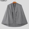 INCERUN Men Spring Open Front Loose Irregular Cloaks Mantle