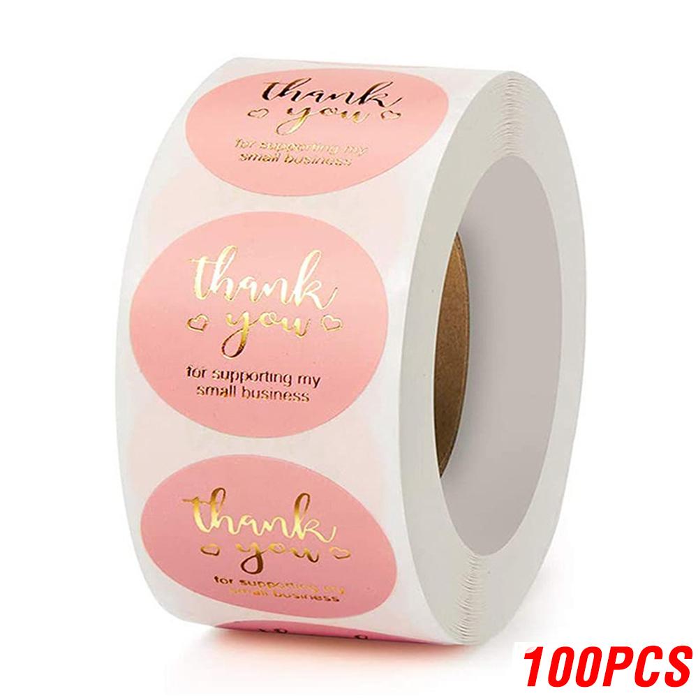 100-500pcs Thank You Sticker Love Scrapbook Sticker Envelope Packaging Stamp Handmade Stationery Label Kraft Paper Stickers