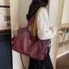 Faux Leather Tote Bag for Women Fashion Shoulder Handbag with Zipper Pockets and Adjustable Strap