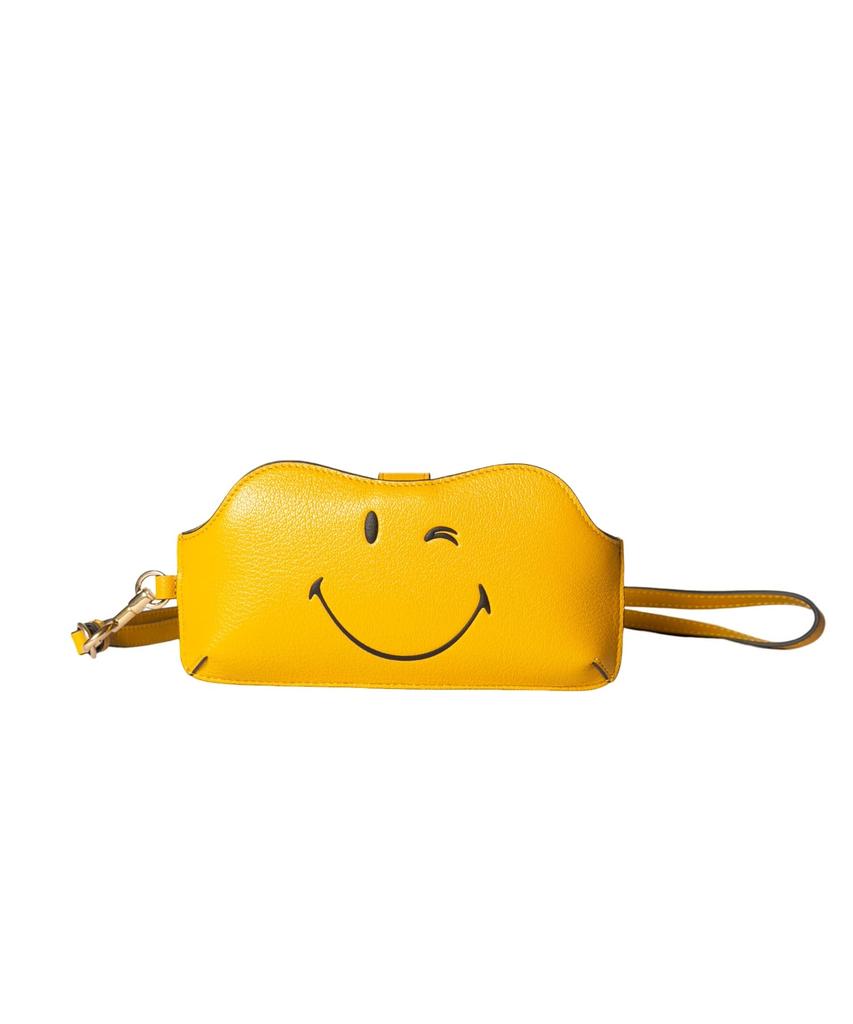 Anya Hindmarch Sunglasses Case 5050925 Sunglasses Holder Wink in Capra MUSTARD/Mustard [Used]