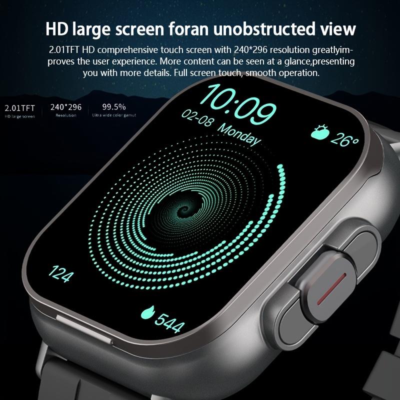 This Smartwatch Features a 2.01-Inch Square Full-Touchscreen Display Supports 2-In-1 Wireless Earphone Functionality And Offers Health Monitoring