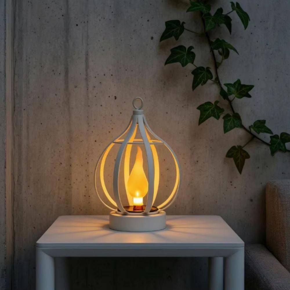 Metal Flame Lamp Solar Powered Hanging Projection Lamp Decoration Hanging Light Courtyard