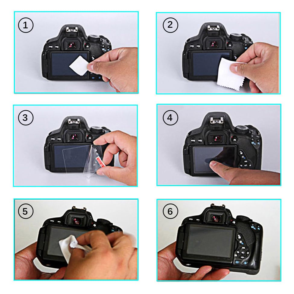 Of Glass Screen Protector for Canon EOS Kiss and Kiss X50 Over 9H and [Set 2] Ultra-Thin 1500D, 1400D, 1300D, 1200D, X70, Cameras, 95% Transmittance,