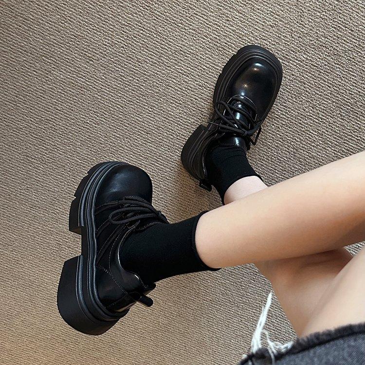 [Yushilai] Retro British style small leather shoes for women's 2025 spring new college style sweet and cool casual loafers