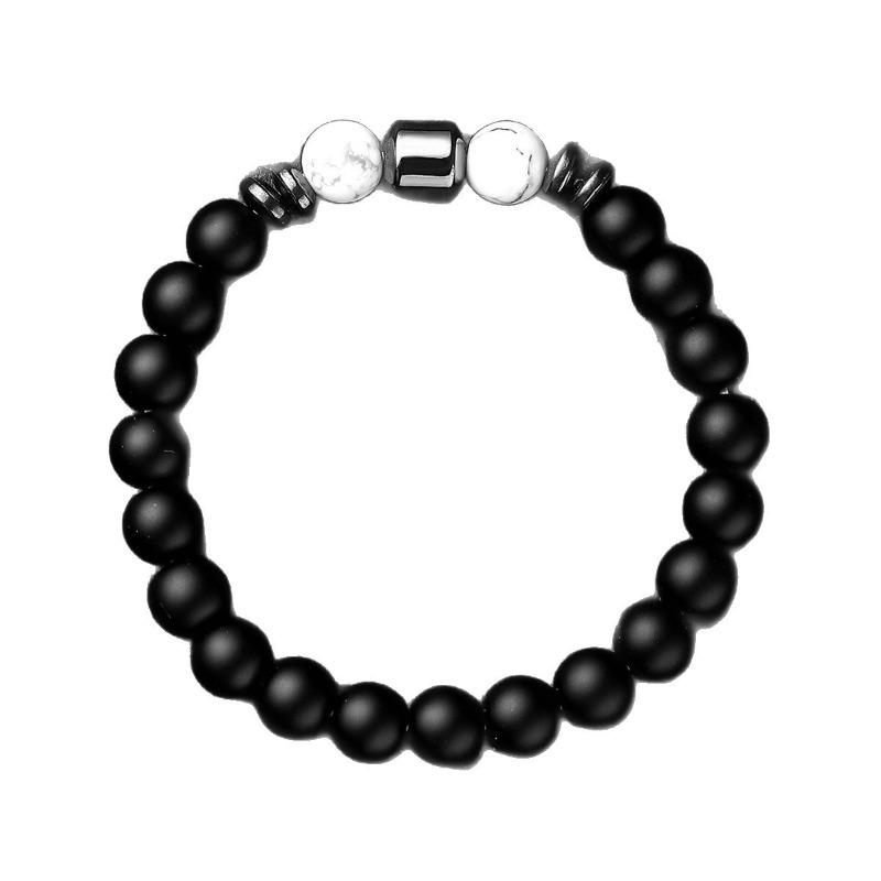 Accessories Fashion Beaded Black Stone Tiger Eye Bead Bracelet, Map Stone Bracelet Magnet Bracelet