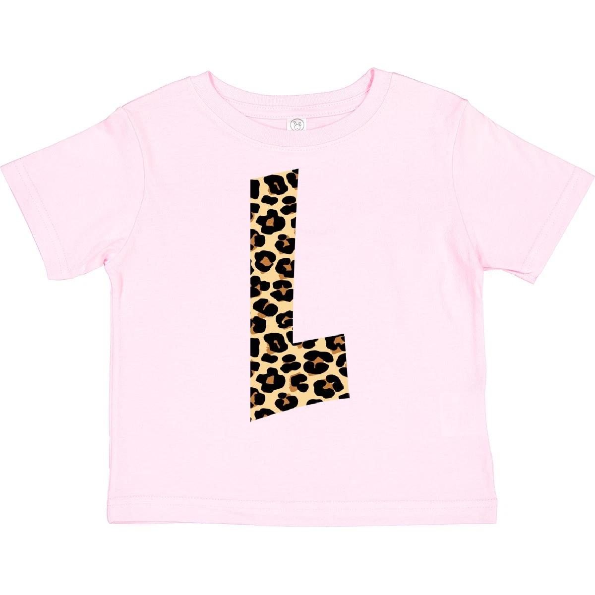 Inktastic Leopard Print Letter L Toddler T-Shirt Boodlebug Graphics Letters Zoo 110