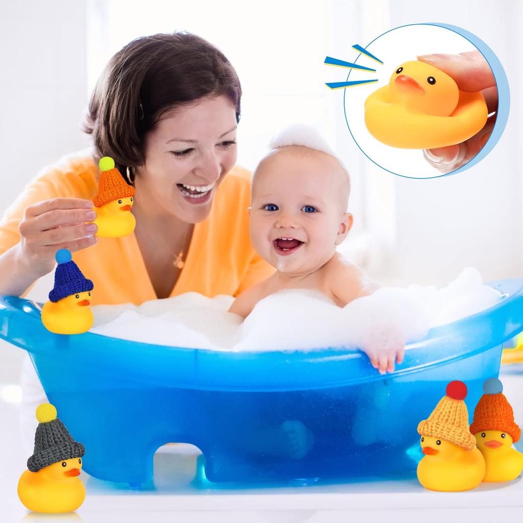 12 Pcs Rubber Ducks With 12 Sunglasses/ Hats/ Headwear/ Scarf Small Cruise Ducks In Bulk Mini Rubber Duckies Toys Gift