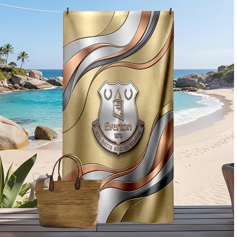 Asciugamano da Spiaggia con Stampa del Football Club Everton, Asciugamano Grande Morbido ad Asciugatura Rapida per Spiaggia Campeggio Nuoto