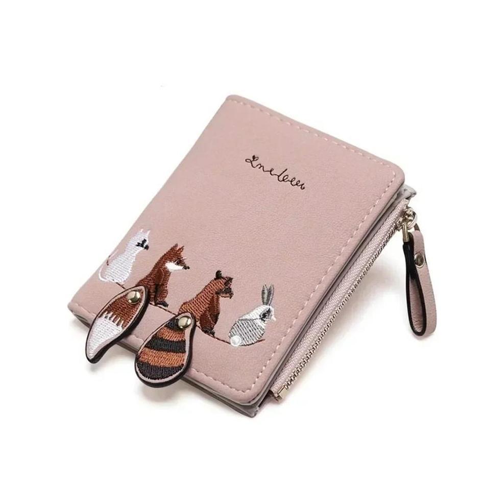 Women's Short Student Wallet Korean Version Little Fresh Folding Mini Trendy Personalized Coin Purse Zipper Folding Card Bag