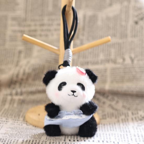 Doll Pendant, Mini Size Portable Keychain Pendant, Soft Velvet Fabric Panda Design Doll, Durable Accessory for Bags Keys Backpacks