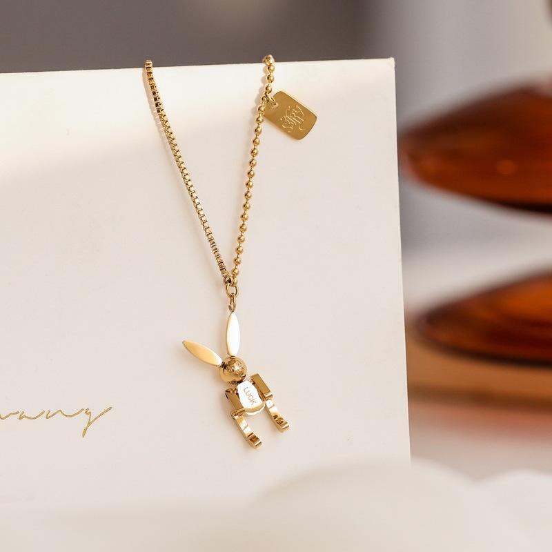 Retro Style Gold-Plated Stainless Steel Combination Necklace Multi-Layer Clavicle Chain Titanium Steel Necklace