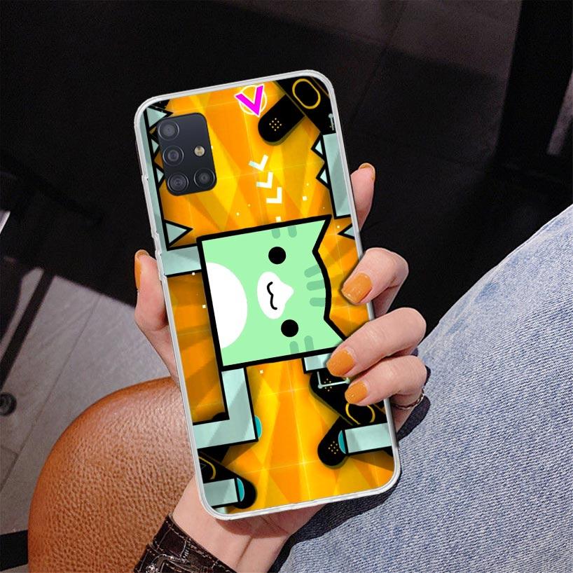 Geometry Dash Game Phone Case For Samsung Galaxy A52 A32 A22 A12 A51 A31 A50S A30S A20S A10S Note 20 Ultra 10 Plus S10 A72 A71 G
