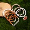 Versatile Unisex Football Charm Letter Beaded Bracelet Elastic Band Handchain for Everyday Wear Street Hand Jewelry