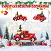 TruckChristmas CenterpieceRed Truck Christmas Desktop Decorations Ornaments Classic Car Resin