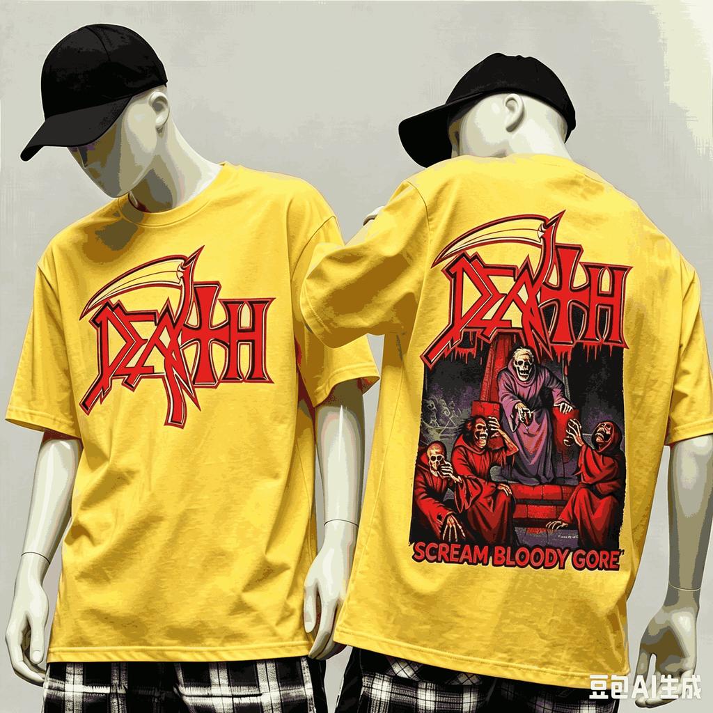 Death Band For Fan Gift Tshirt Unisex Unisex Harajuku Oversized Unisex Short Sleeve Streetwear High Quality Couples Breathable Soft