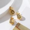 2 PCs Brass Charms 18K Gold Plated 3D Fruit Cherry Peach Strawberry Grape Pendants For Jewelry Making Necklace Bracelet DIY