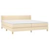 Maison Exclusive - Sommier à lattes de lit avec matelas Crème 200x200 cm Tissu