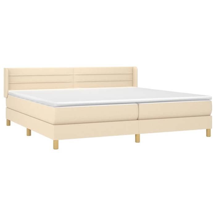 Maison Exclusive - Sommier à lattes de lit avec matelas Crème 200x200 cm Tissu