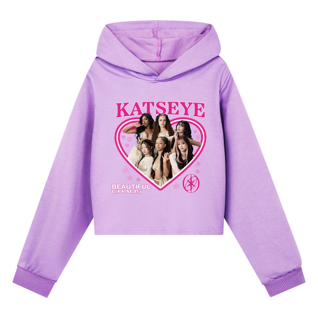 5347 Hanorace Casual cu Mânecă Lungă, Imprimate Multicolor KATSEYE pentru Fete