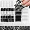 1/10 Rotolo Elegante Bianco Nero Pizzo Fiore Unghie Foil da Trasferimento Fantasia Retrò Floreale Cielo Stellato Carta Adesiva Manicure Accessori