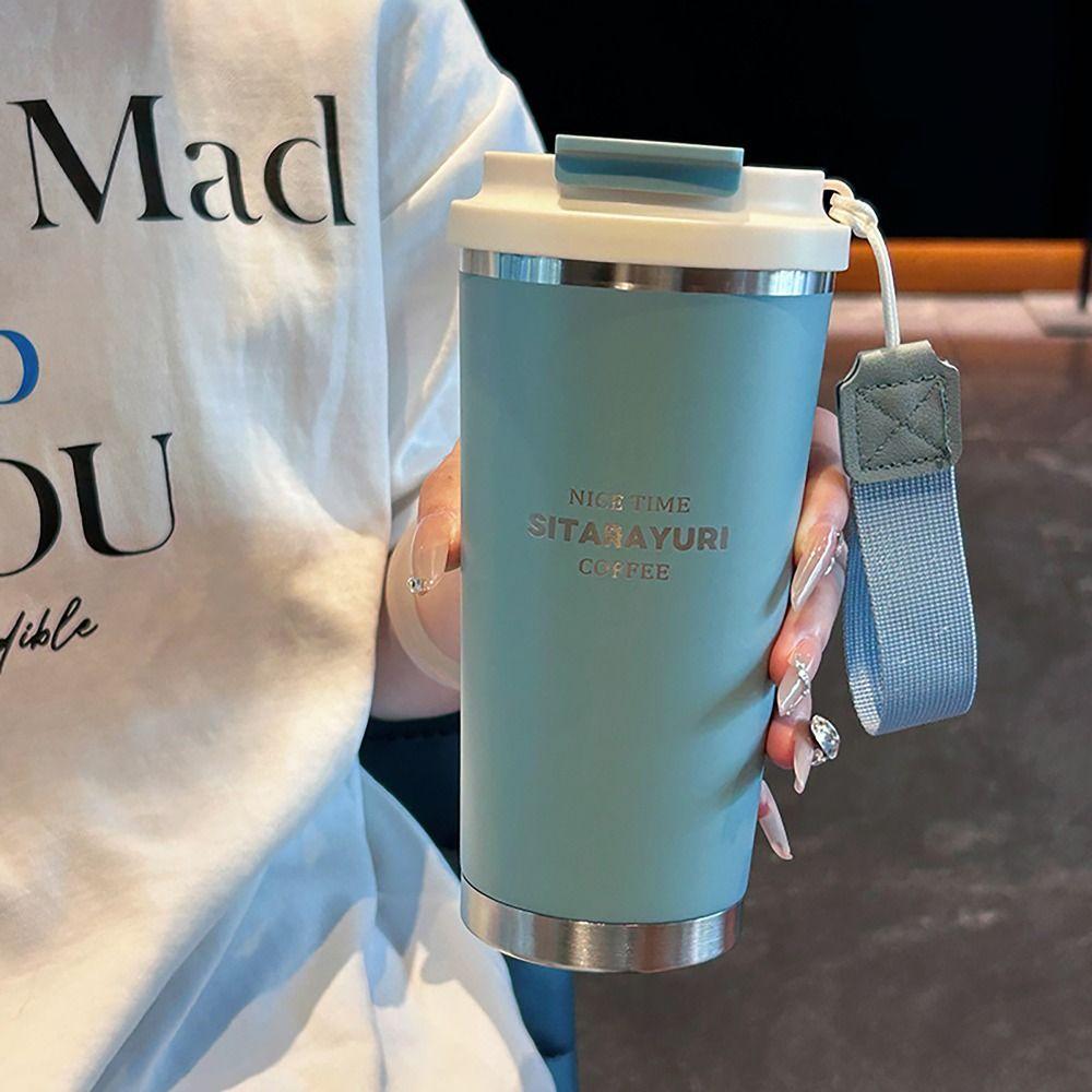 450ml Hot Cold Water Bottle Leak-proof Straw Cup Winter Insulated Cup for School Office Outdoor