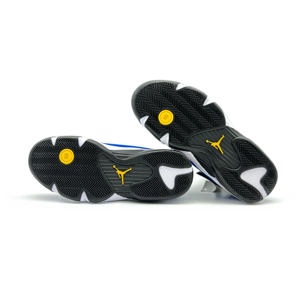 487471-407 Nike Air Jordan 14 Retro Laney Varsity Royal Schwarz Mais Weiß