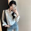 Women New Elegant Korean Shirts Summer Fashion Streetwear Slim Blouse Spring Casual Office Sexy Cropped Tops