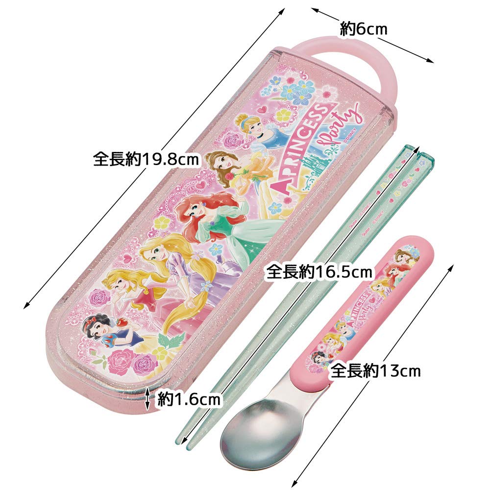 Skater Chopsticks and Spoon Princess Made in Set, 21, Disney, CCA1, Japan-A
