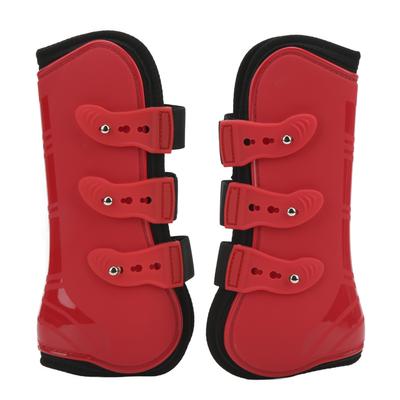 Lot de 2 guêtres de protection réglables pour tendons avant de cheval, pour l'entraînement et les courses, rouge