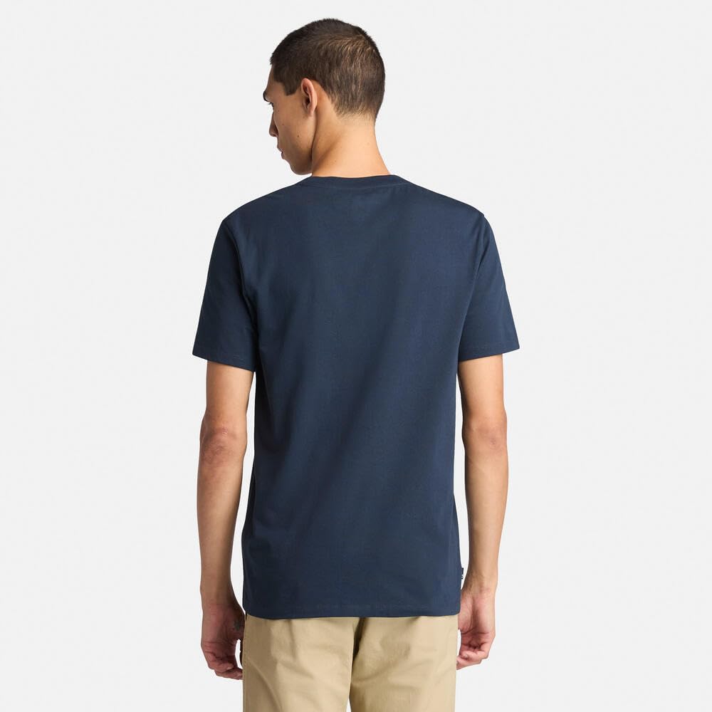 Timberland Men's Short Sleeve Floral Tree Logo T-Shirt, Dark Sapphire, XS (TB0A6B4G4331)