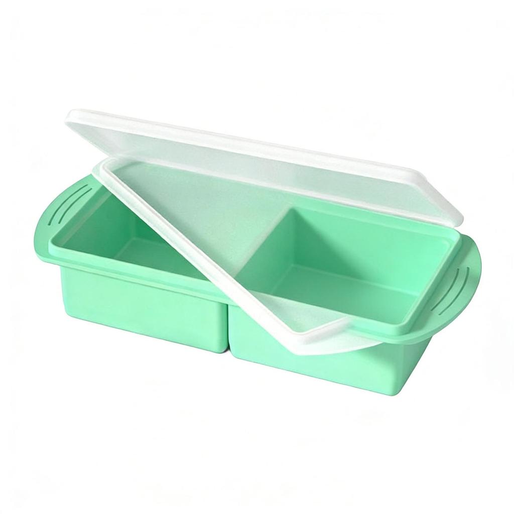 Frozen Soup & Baby Food Silicone Ice Cube Tray - 4/2 Grids, Freshness Storage Box.