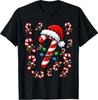 Red and White Candy Cane Santa Christmas Xmas Lights T-Shirt