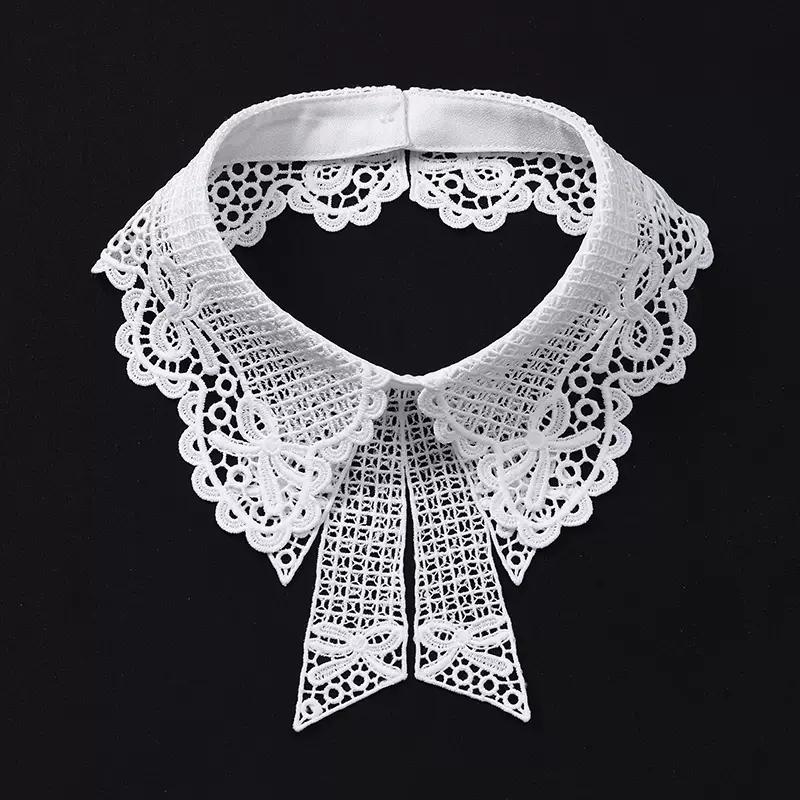Fashion Lace White Fake Collar Women Detachable Collars for Women Black Lapel False Collars Woman Tie Clothes Accessories