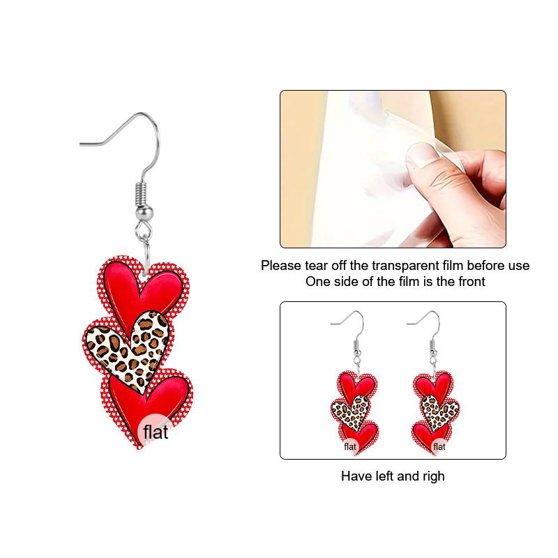Valentine's Day Romantic Red Heart LOVE Acrylic Earrings Wedding Proposal Engagement Earrings Holiday Party Jewelry Gifts Packs Party Favor