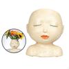 Novelty Resin Planter Creative Head Desktop Ornament Sculpture Flowerpot with Drain Hole