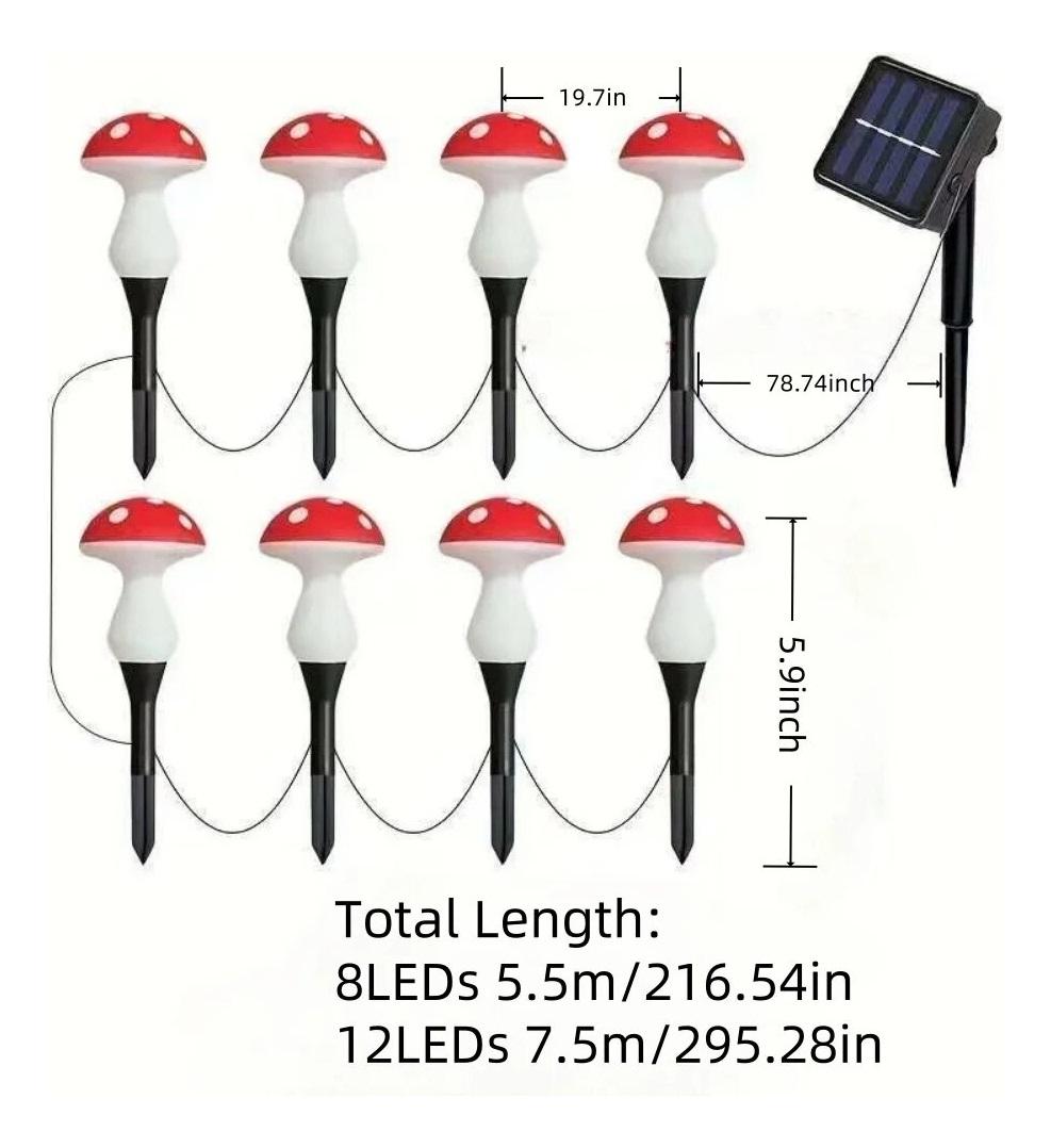 

Outdoor LED solar mushroom light, waterproof decorative light for courtyard and outdoor garden