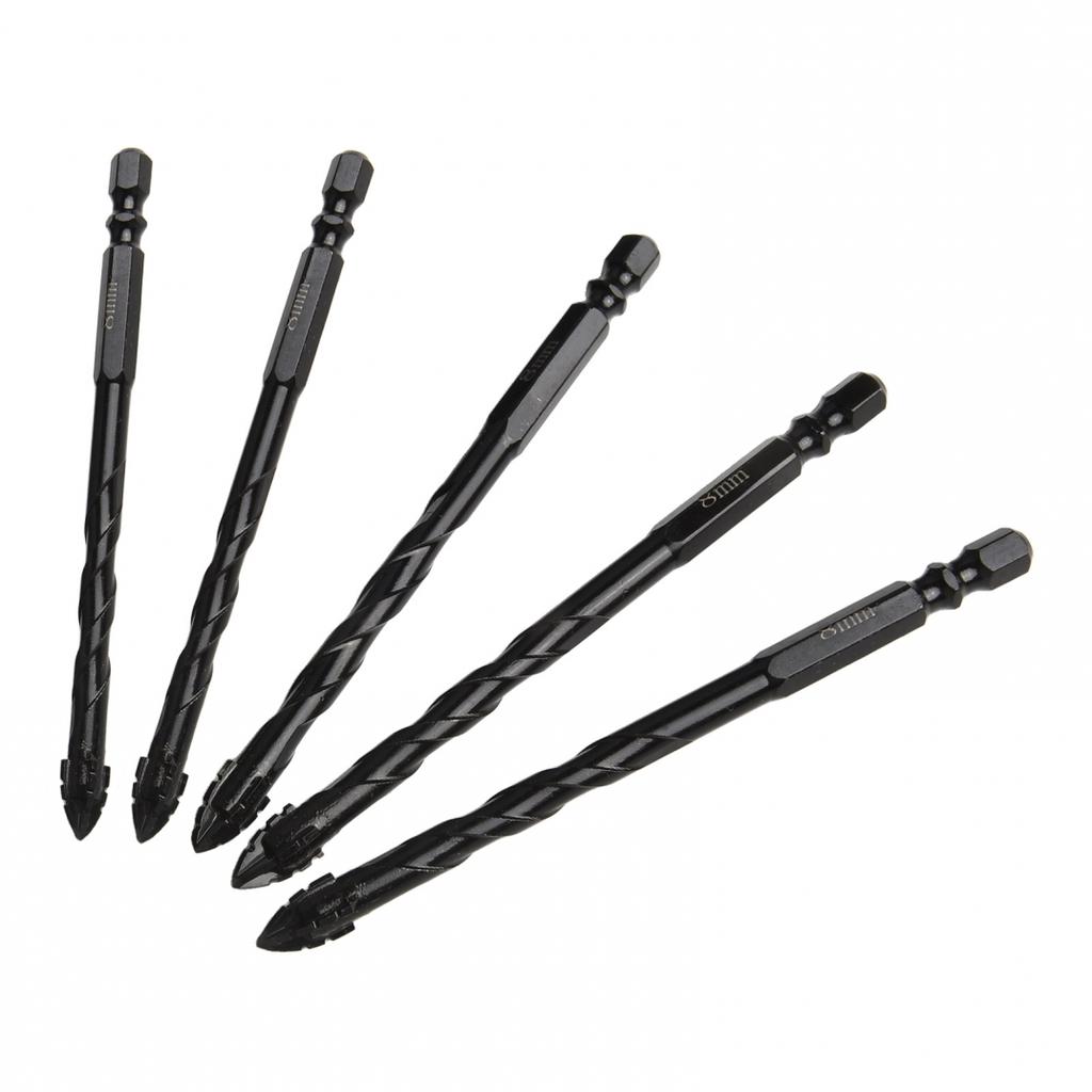 5-Piece Eccentric Drill Kit for Tile Glass Plastic Drilling with Hex Shank