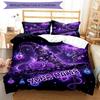 3pcs Custom Name Purple Magic Hat Bedding Set Printed Bedding Set Duvet Cover Closure Includes 1 Duvet Cover & 2 Pillowcases Bedroom Decor