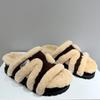 Autumn and winter retro Boken wool shoes for women's new outer wear plush thick-soled plush warm cotton shoes half slippers for women