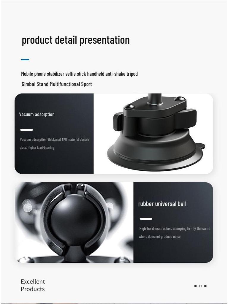 Auto-Halterung Kugelkopf Stabilisator: Handyhalterung mit Vakuum-Saugnapf für Fotografie, Navigation und Windschutzscheiben-Nutzung