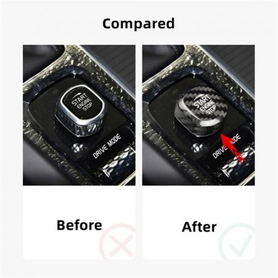 Dry Carbon Fiber Start Button Ignition Switch Cover Trim For Volvo S90 2017-