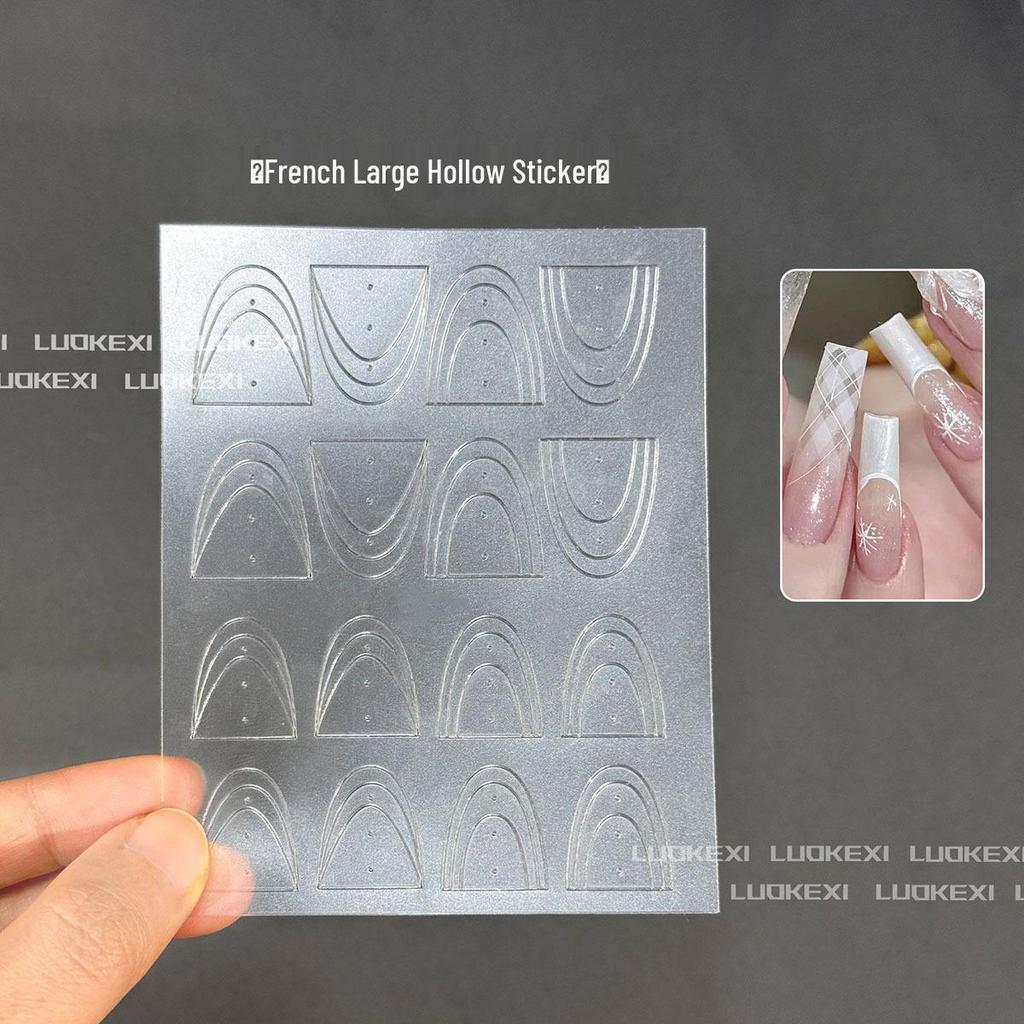 Autocollants Transparents Creux pour Nail Art: Étoiles, Rayons, Papillons, Cœurs, Colle à Patte, Pochoirs de Peinture en Spray