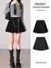 2025 Slimming Woolen Pleated Half Skirt with Waist Chain