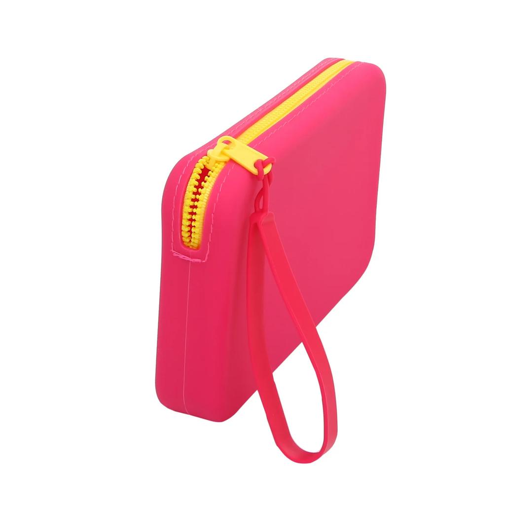 Multifunctional Waterproof Cosmetic Bag with Zipper Square Silicone Storage Bag Portable Travel Cosmetics and Toiletries Bag