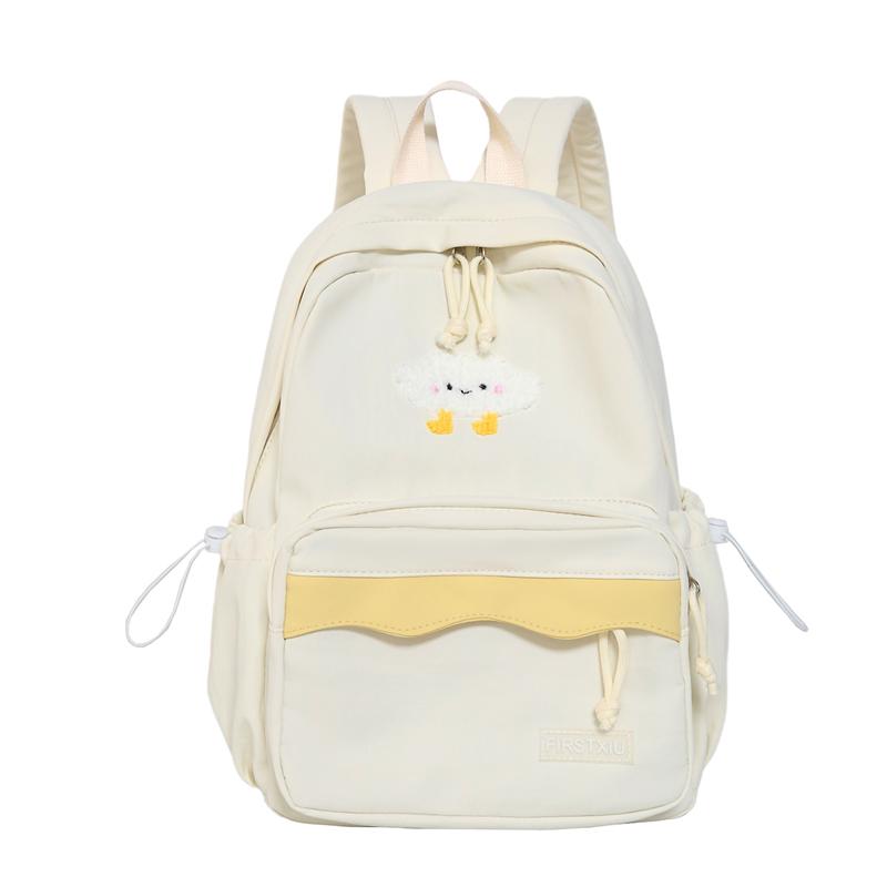 Cartoon Women's Backpack Student Large Capacity School Bag Color Block Campus Backpack